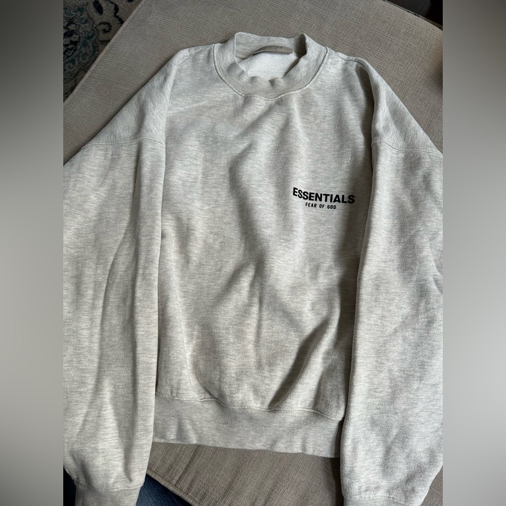 Gray Crewneck Sweatshirt with Essentials Branding